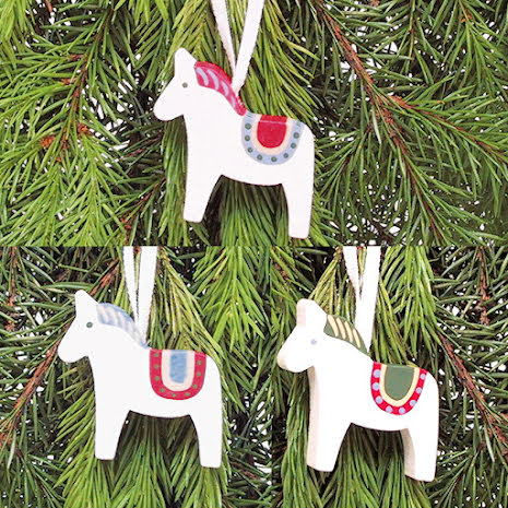 Dalahästar till julgranen - Dala Horse Christmas ornaments