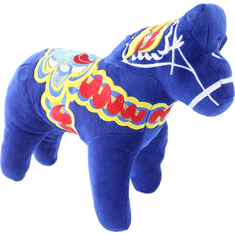 Dalahäst (Blå plysch) - Dala Horse (Blue plush)