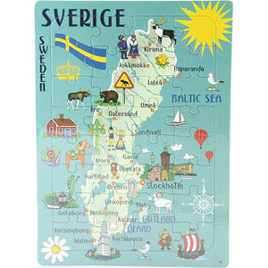 Pussel Sverigekarta - Puzzle Sweden-Map