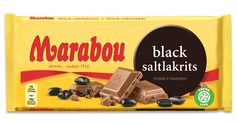 Chokladkaka Black Saltlakrits - Marabou Black Salt Licorice (100 g)